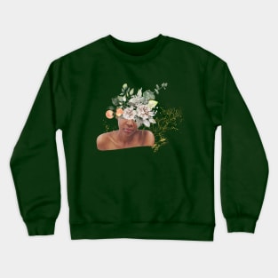 Floral Black Girl Bust with Gold Splatters Crewneck Sweatshirt